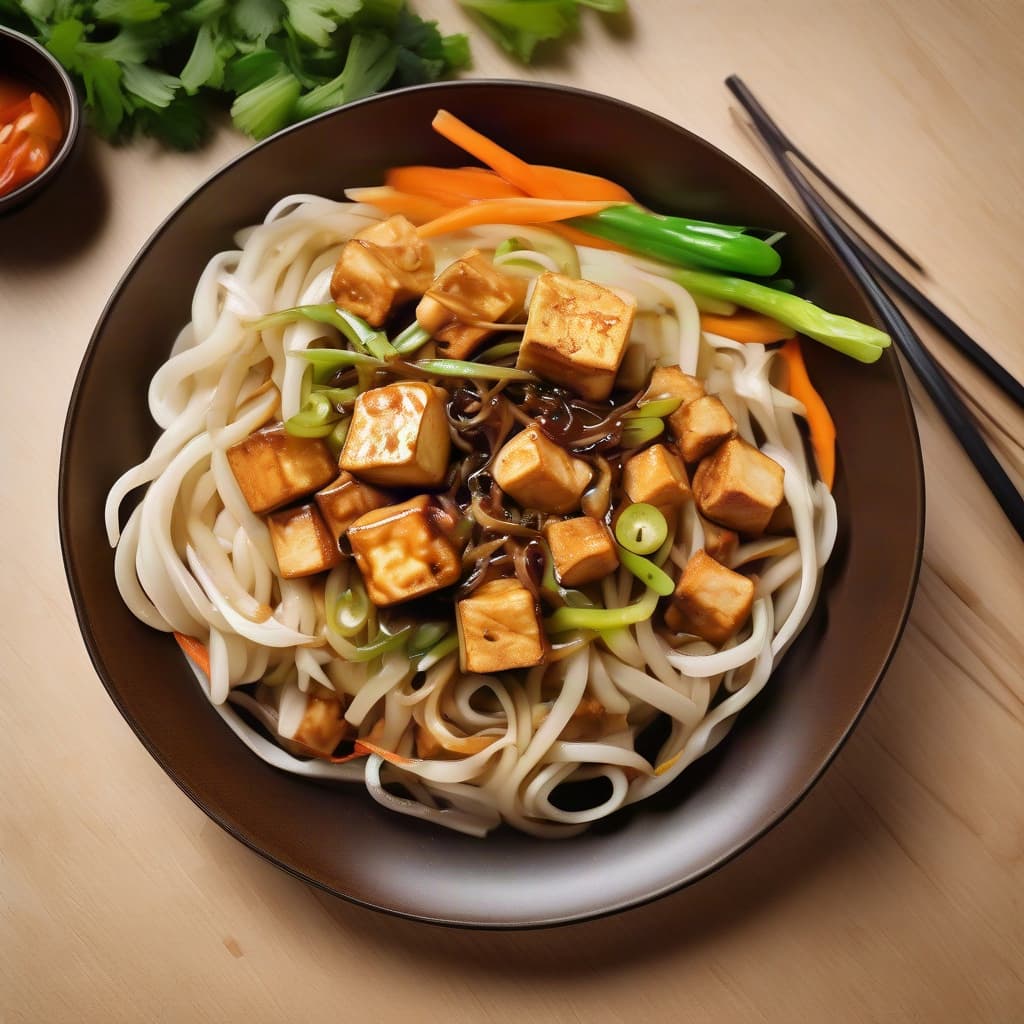 Stir Fried Lemongrass Tofu Shanghai Noodles