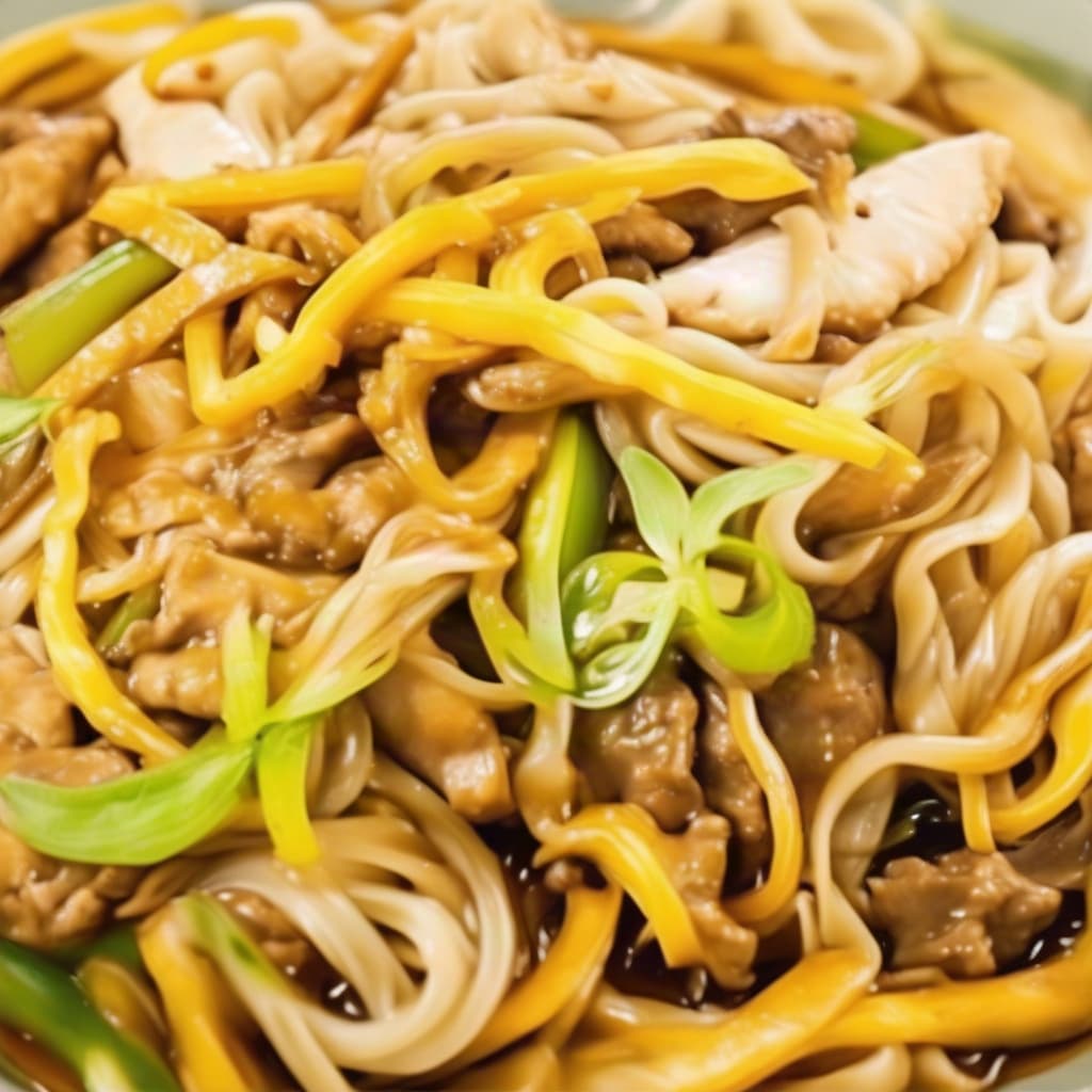 Stir Fried Lemongrass Chicken Shanghai Noodles