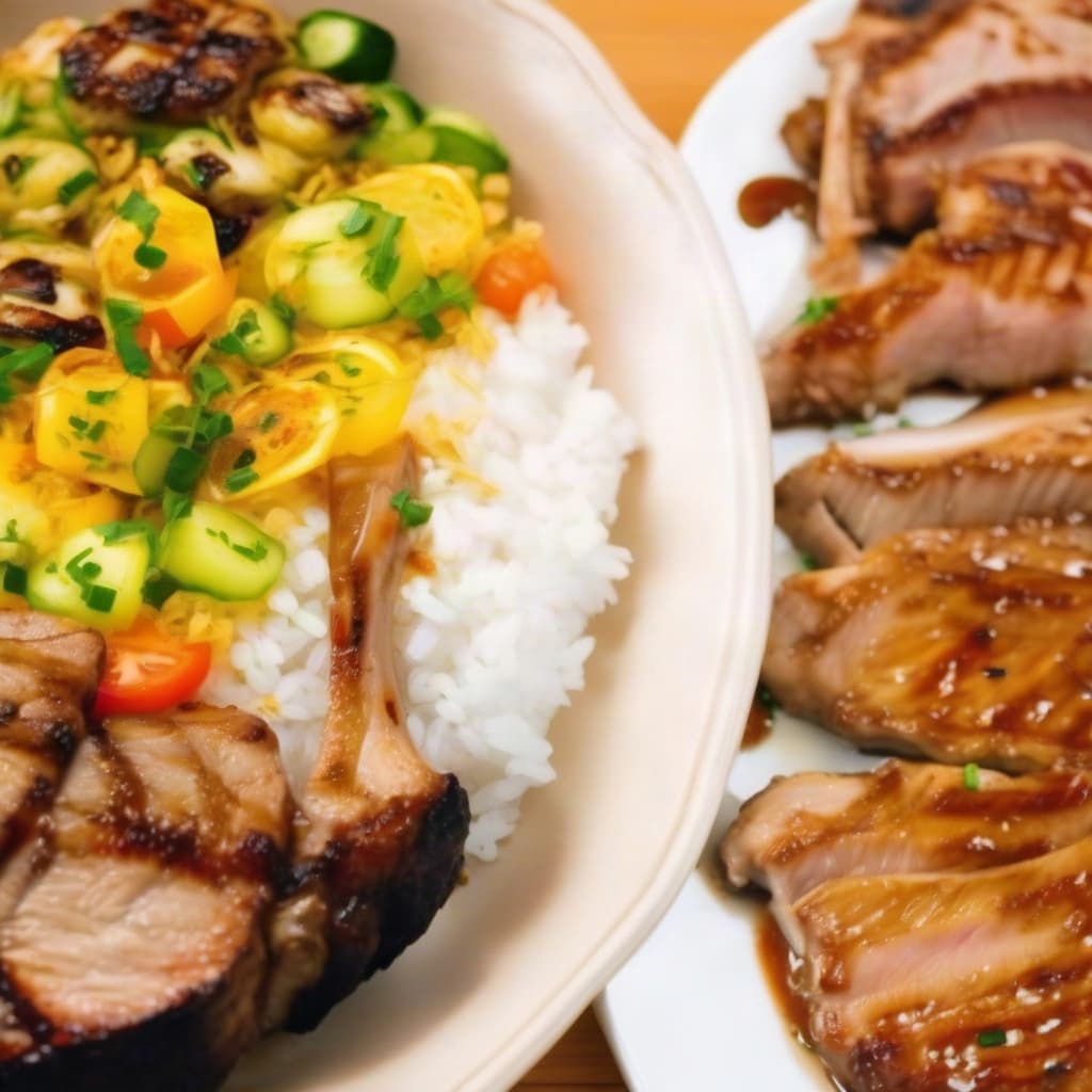 Grilled Pork Chop with Steamed Rice (Cơm Thịt Nướng)