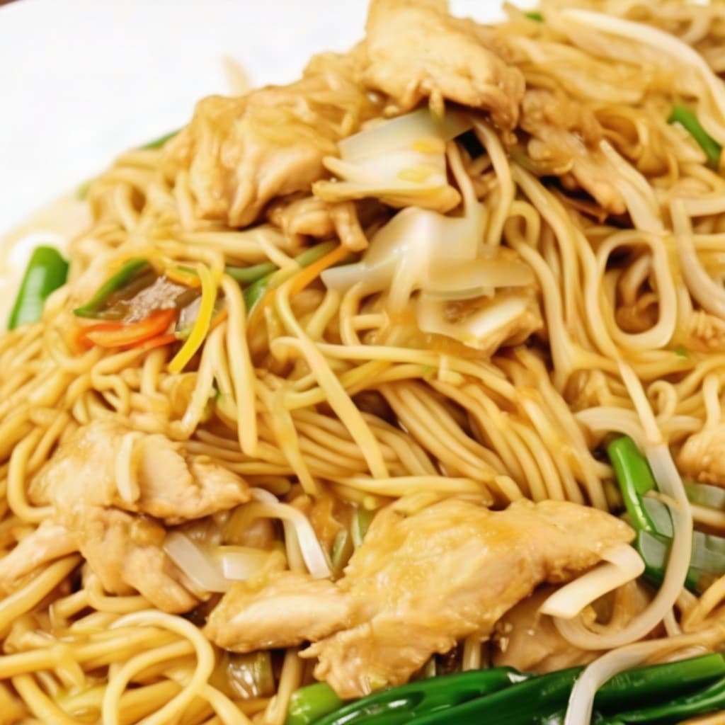 Stir Fried Lemongrass Chicken Chow Mein