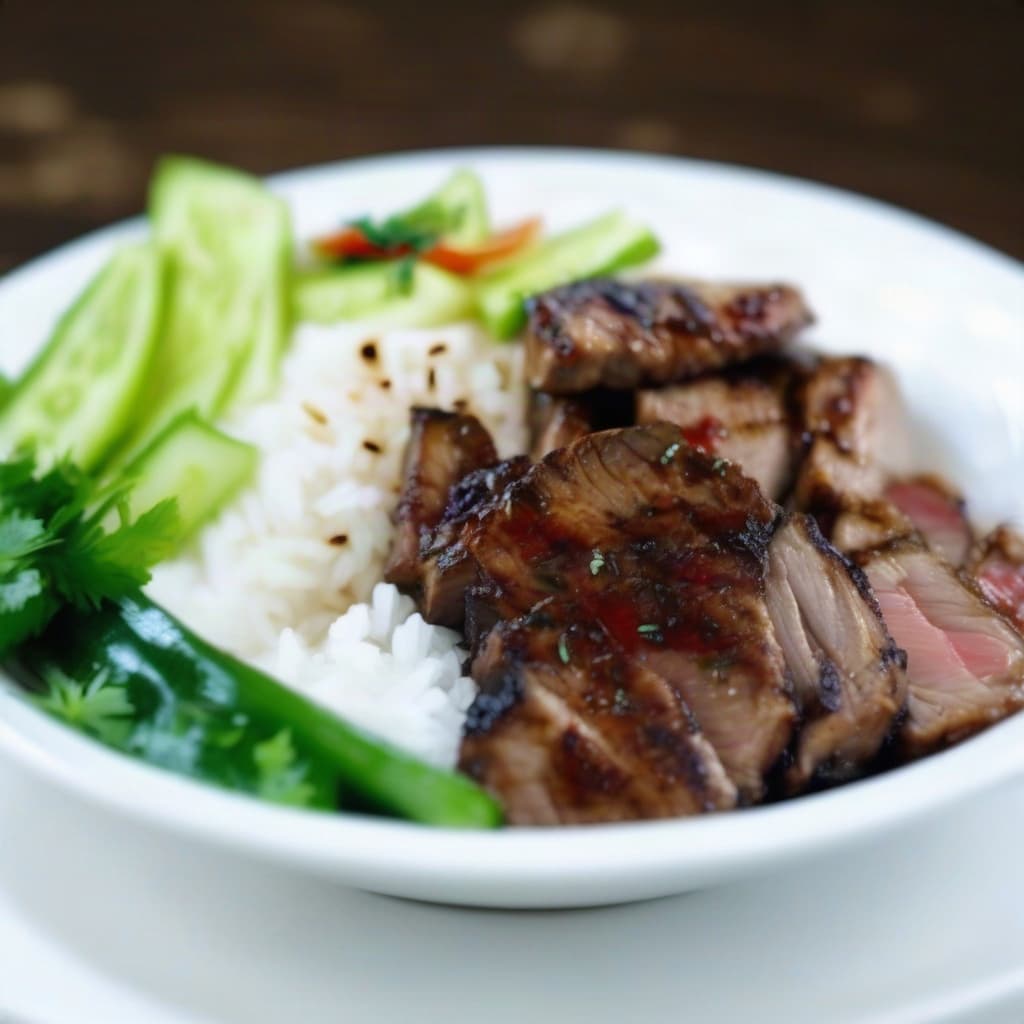 Grilled Pork with Steamed Rice (Cơm Thịt Nướng)